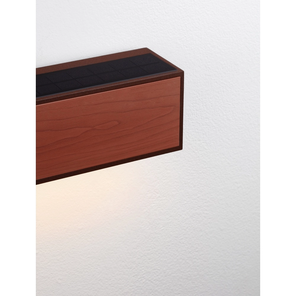 Applique solaire Brown Brun rouille avec bois Lyora 5212017449450