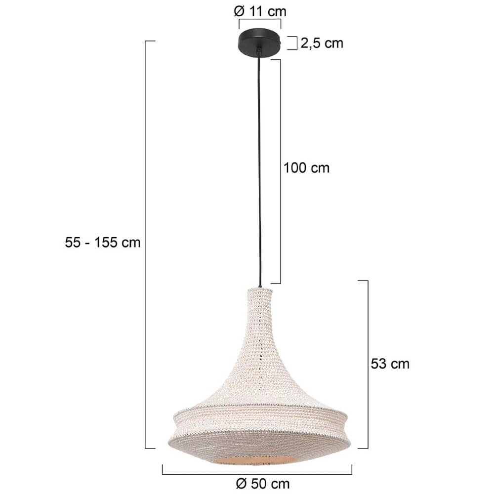 Lampe suspendue Marrakesch blanc Ø 60cm Steinhauer 8712746161526