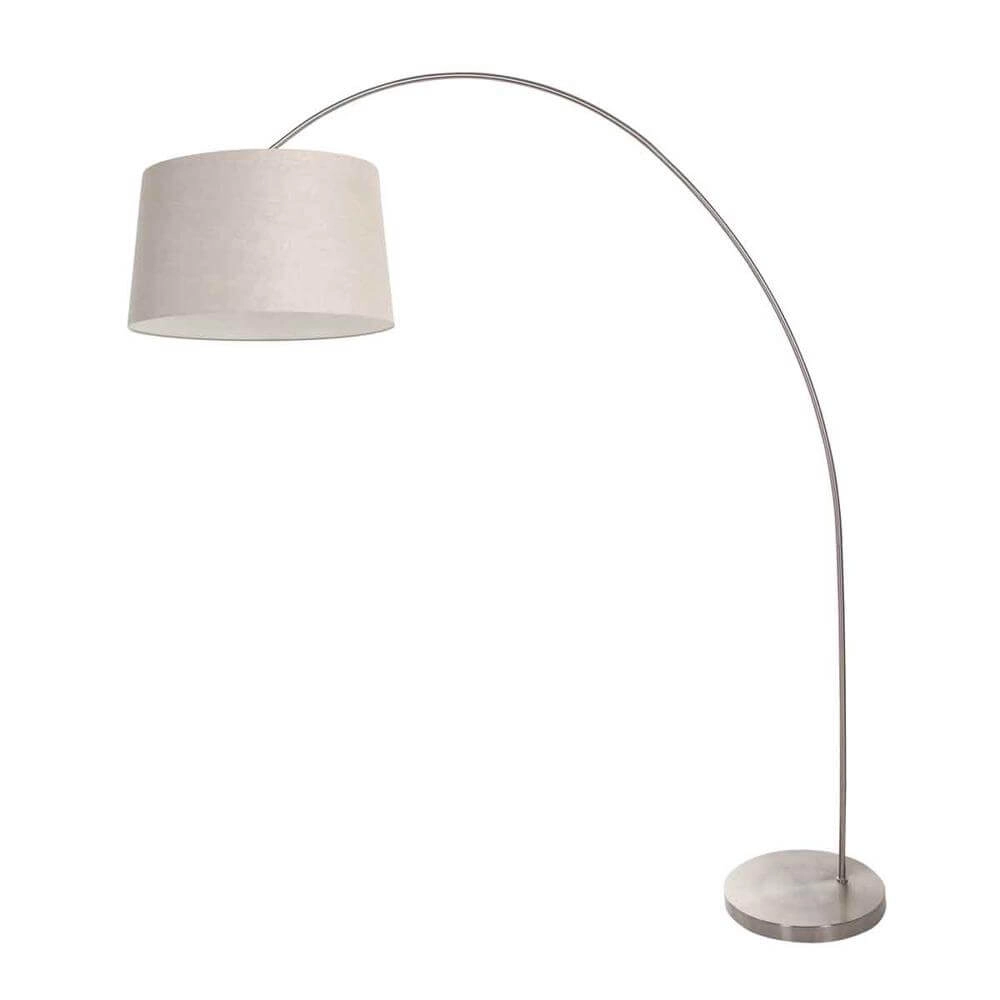 Lampe à arc Solva Métal avec grand abat-jour gris Steinhauer 8712746174922
