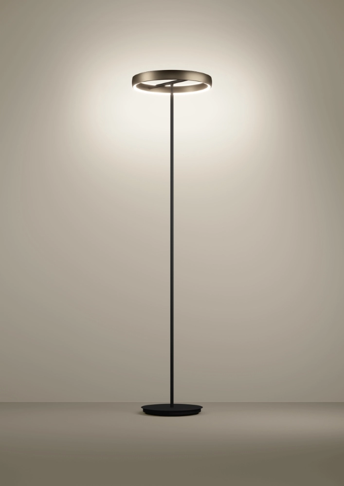 Floor lamp Trabuco black with brown Ø 42cm Stars of Light 9008606359967