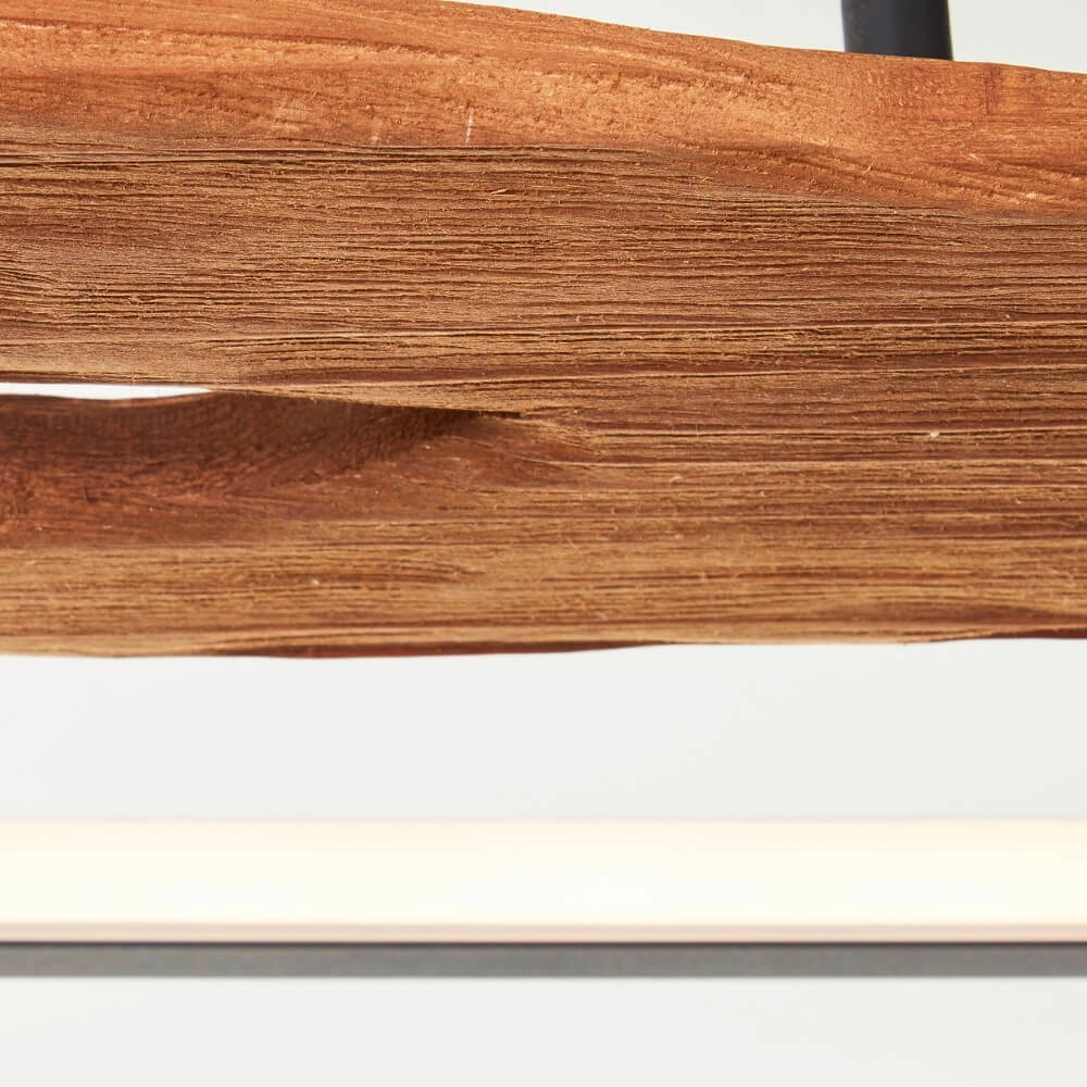 Plafonnier noir avec bois Chaumont 100 cm Brilliant 4004353435270