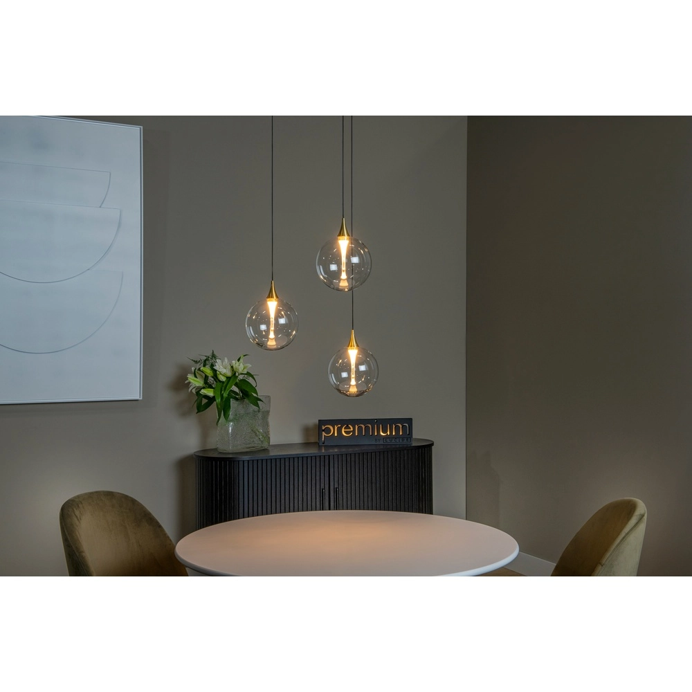 Suspension LED de conception Gisela transparent - 3x Ø 16cm Premium by Lucide 5411212134783