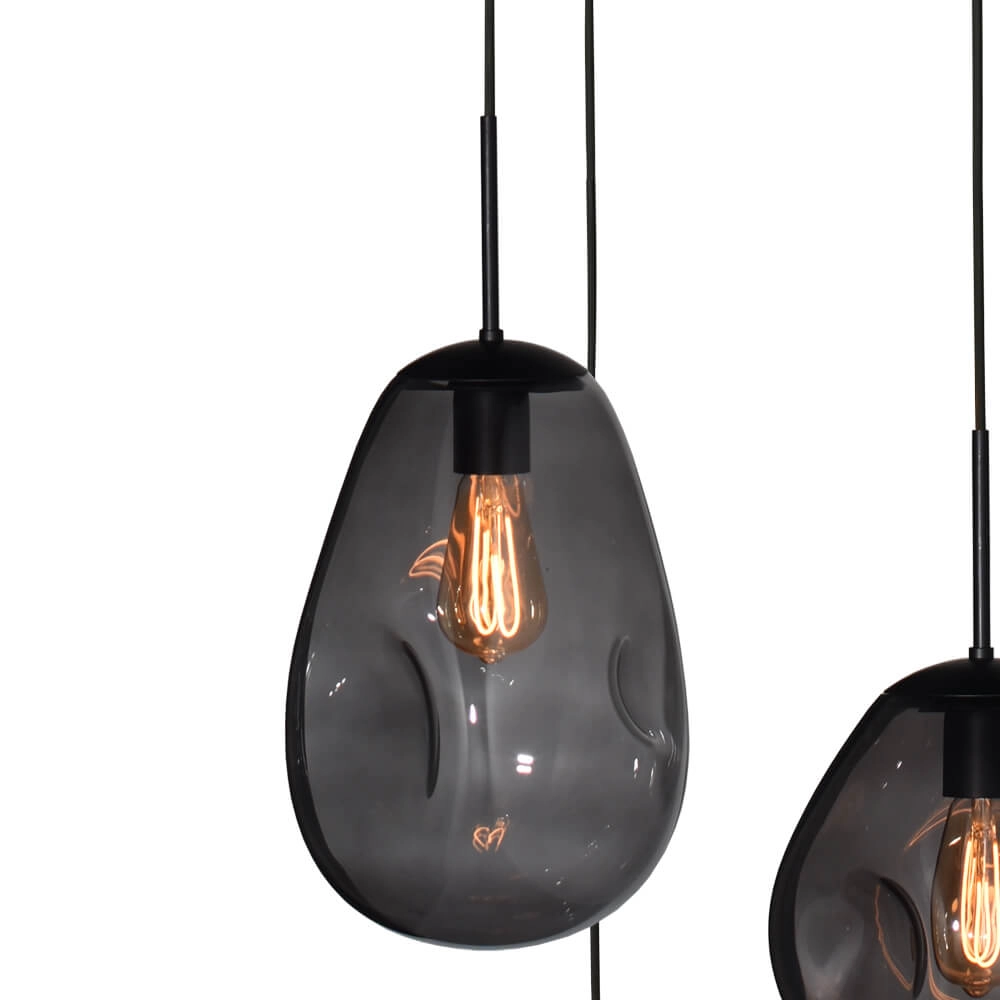 Lampe suspendue Lava 3x verre à fumée Masterlight 8718121286457