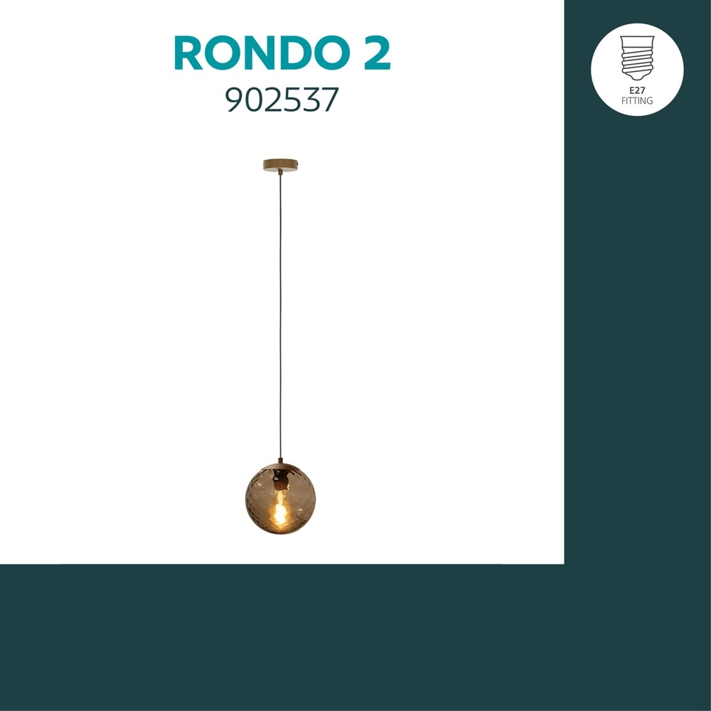 Lampe suspendue Rondo 2 Bronze foncé Eglo 9008606390212