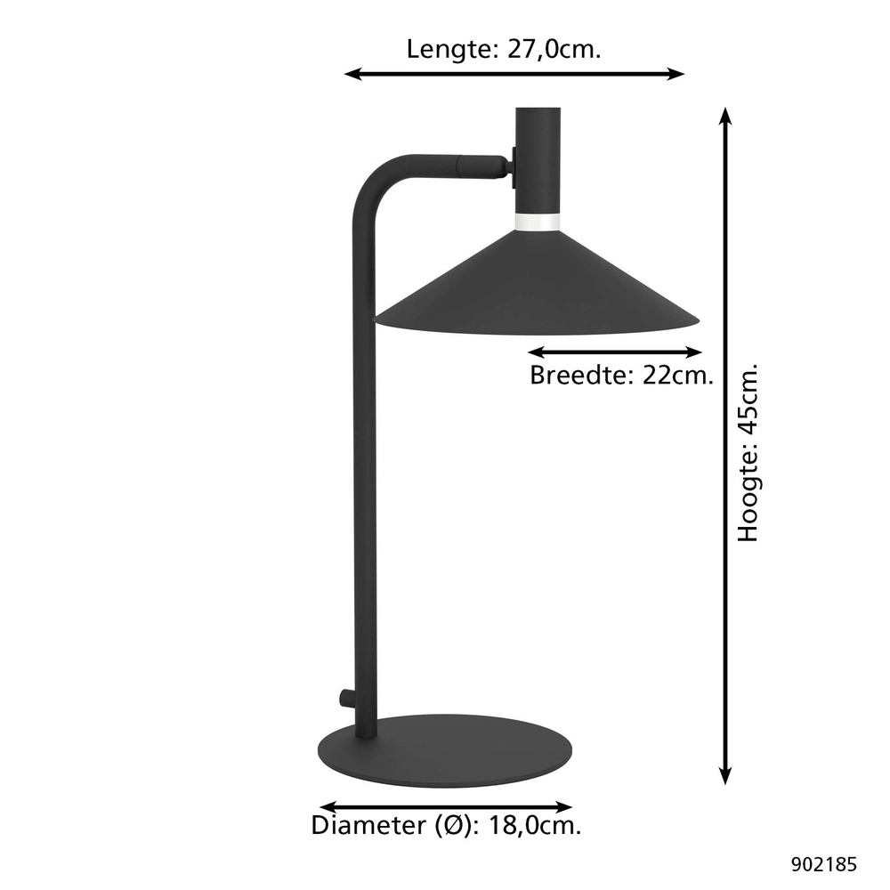 Lampe de table Conomavilla-Z Noir intelligent Eglo 9008606360611