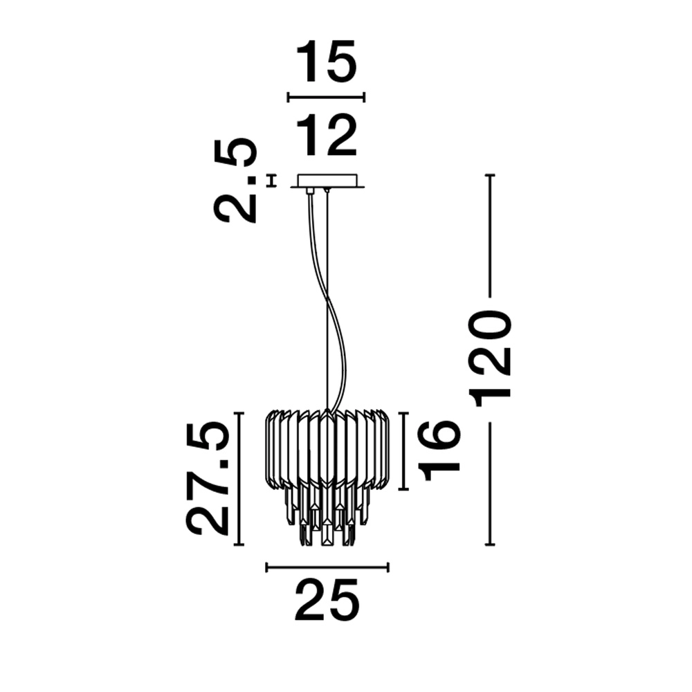Suspension Magnolia or et cristal Ø 25cm Lyora 5212017434920