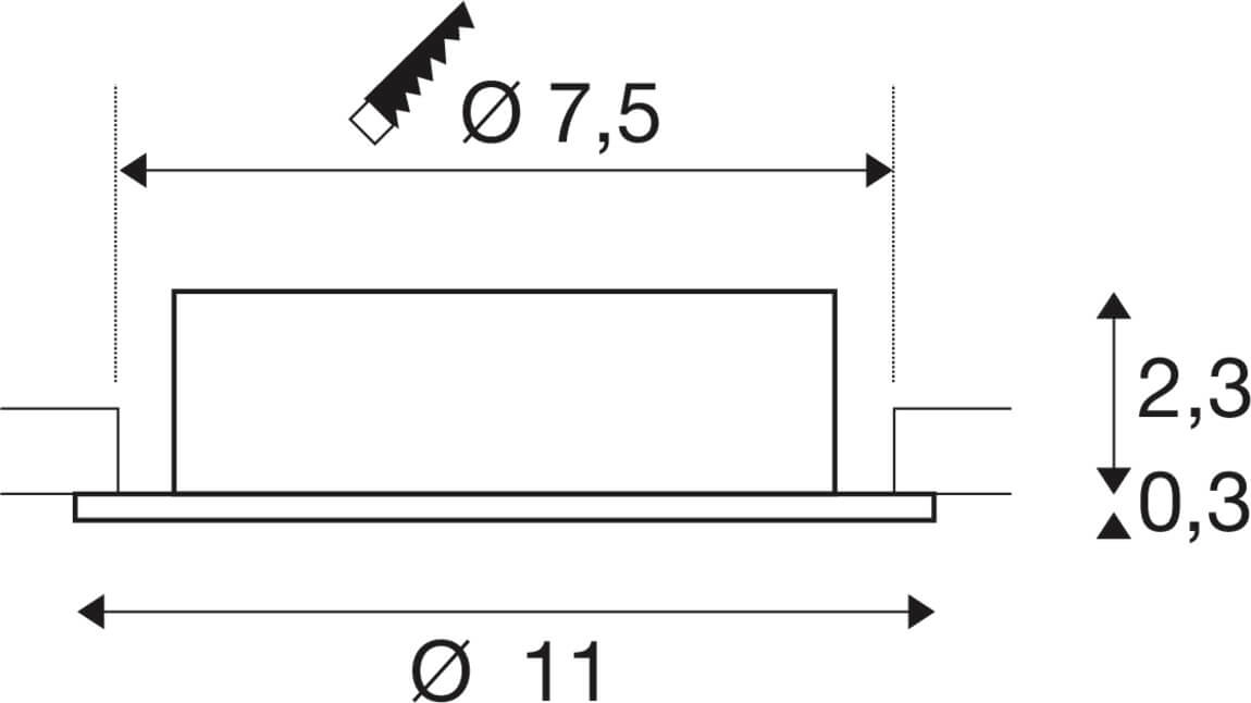 Spot encastré New Tria 75 XL rond - noir - GU10 SLV 4024163280563