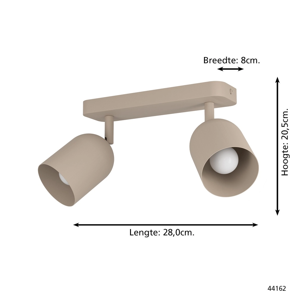 Spot de plafond design Tilston 2-brun sable clair Eglo 9008606359721