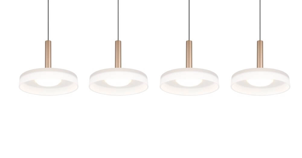 Lampe suspendue LED 4 lumières Celeste verre blanc Trio 4017807627404