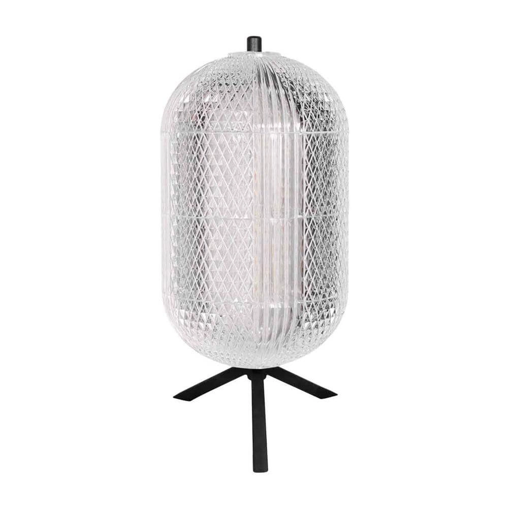 Lampe de table Geripu Noir avec verre transparent