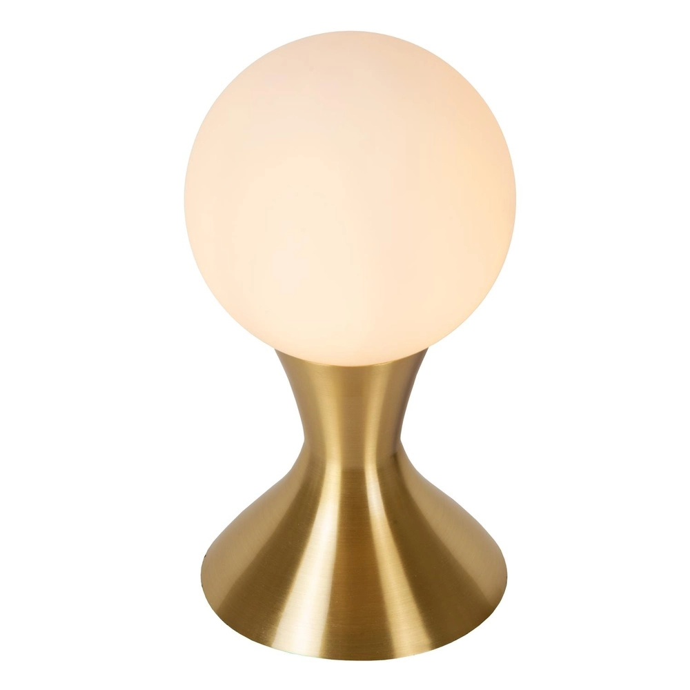 Lampe de table dorée Moya avec opale Lucide 5411212251046