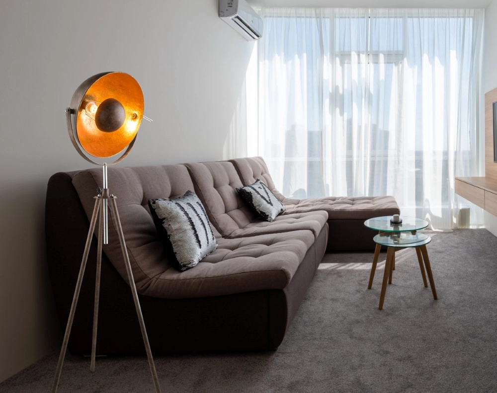 Lampe sur pied trépied Xirena I brun rouille Globo 9007371351152