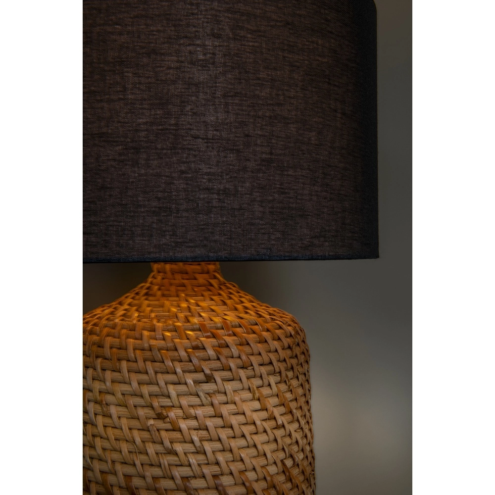 Lampe de table Arrah Ø 35cm - herbiers marins avec calotte noire Premium by Lucide 5411212106124