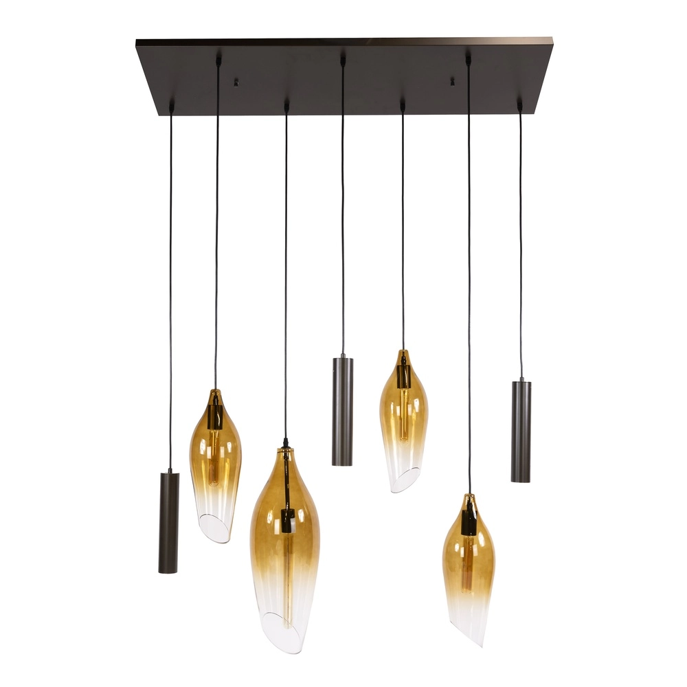 Lampe pendante élégante Cocoon avec du verre qui s’estompe. Lyora 8716803511941