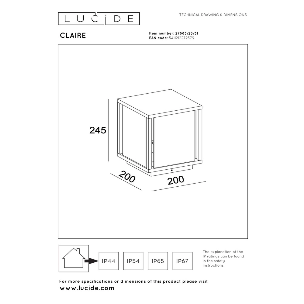 Lampe à piédestal Claire pour les fondations blanches Lucide 5411212272379