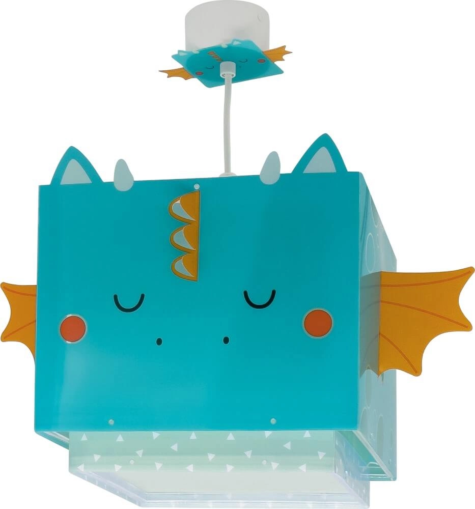 Lampe suspendue design Little Dragon bleu avec du blanc