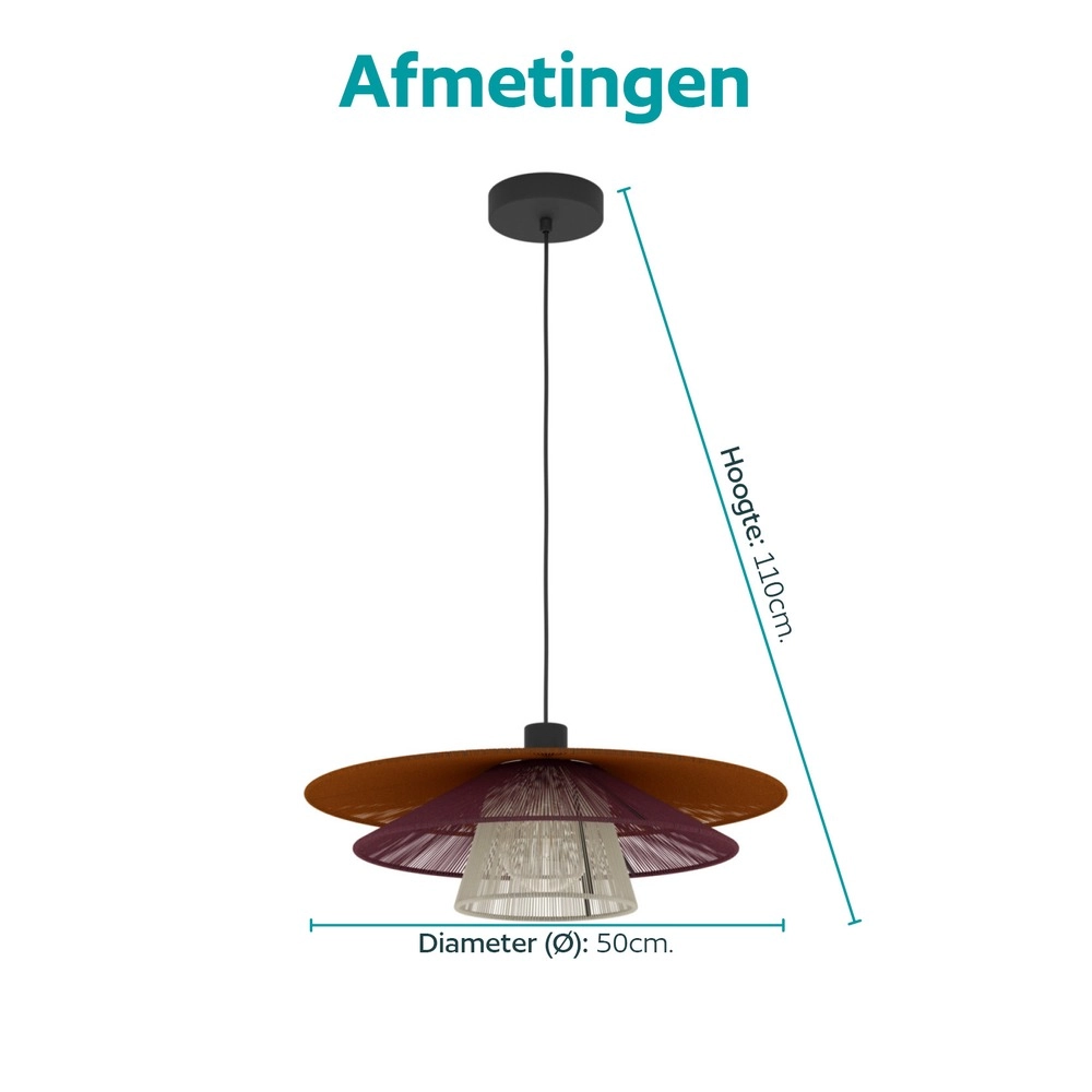 Lampe suspendue filaire Pignona Ø 50cm de couleur Eglo 9008606391158
