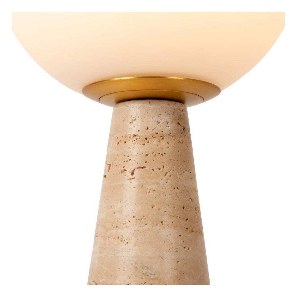 Lampe de table Evin brun sable avec opale Lucide 5411212051608