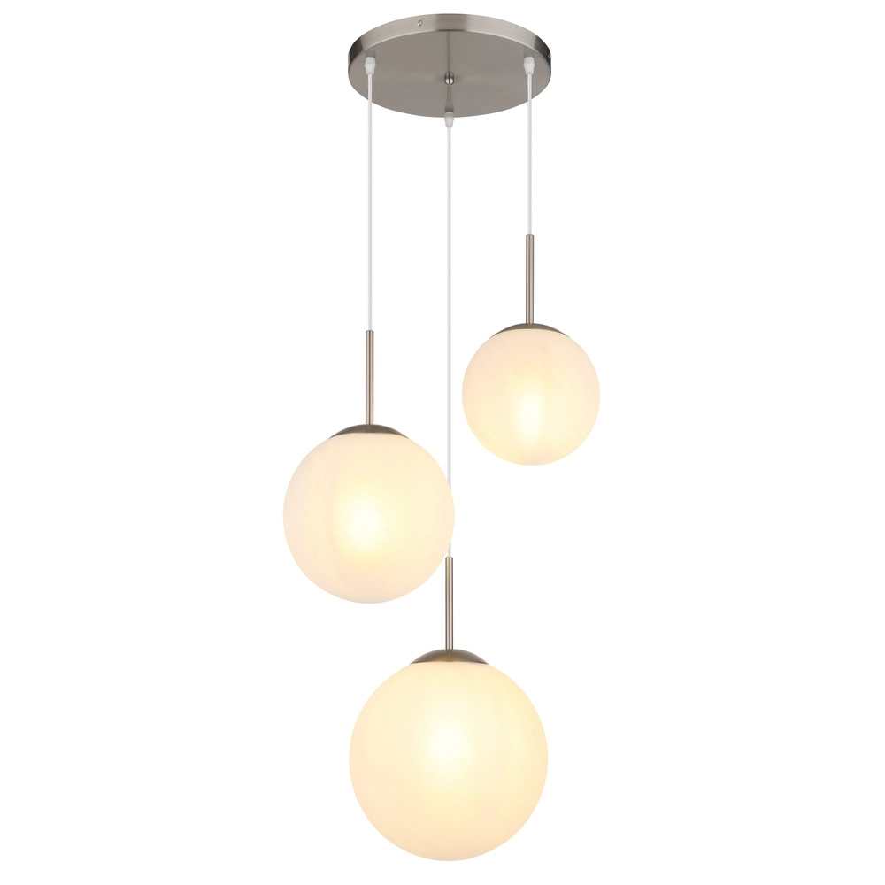 Lampe pendante de conception Kop cartouche nickel à 3 lumières