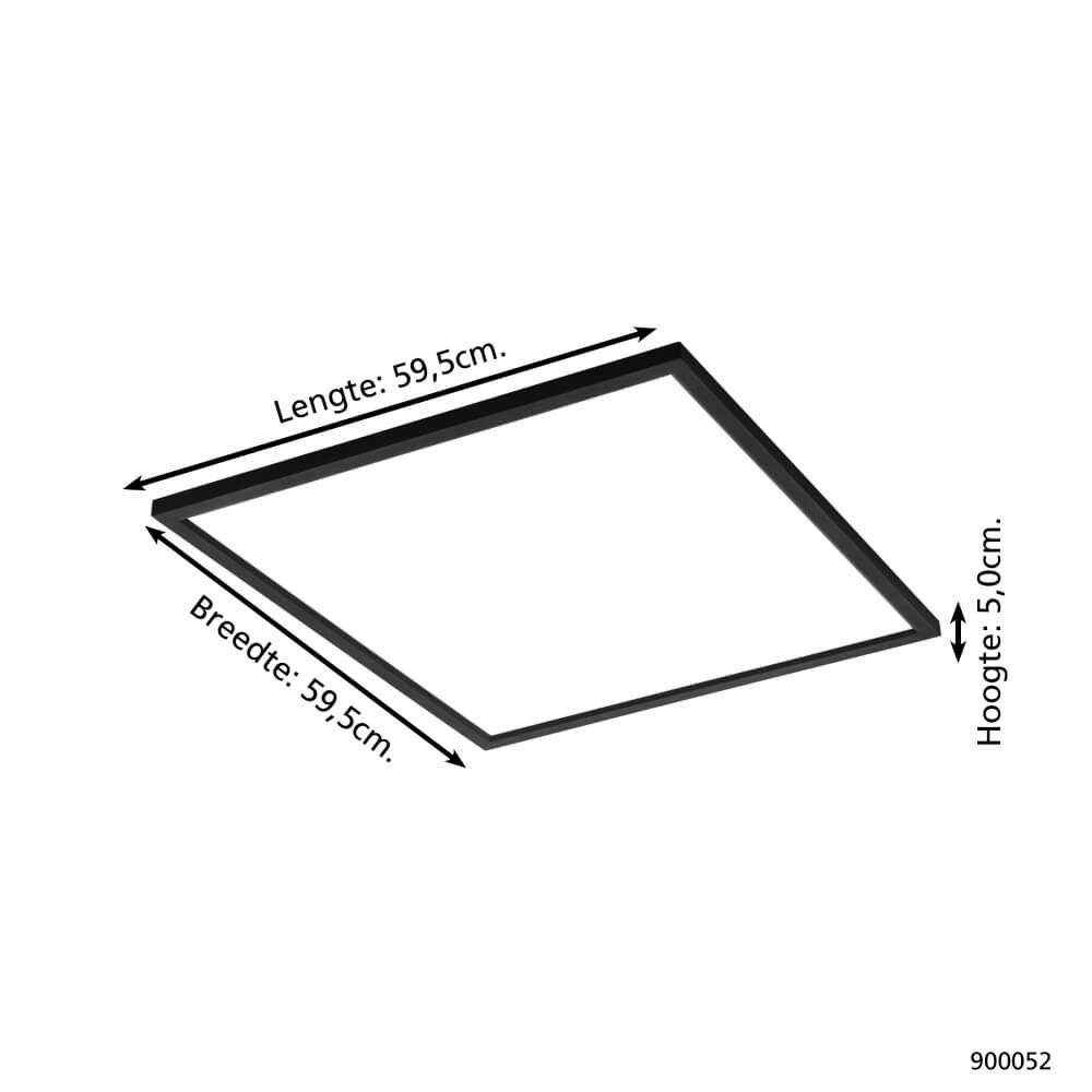 Plafonnier Zigbee Salobrena-Z 59,5x59,5cm noir Eglo 9008606221882