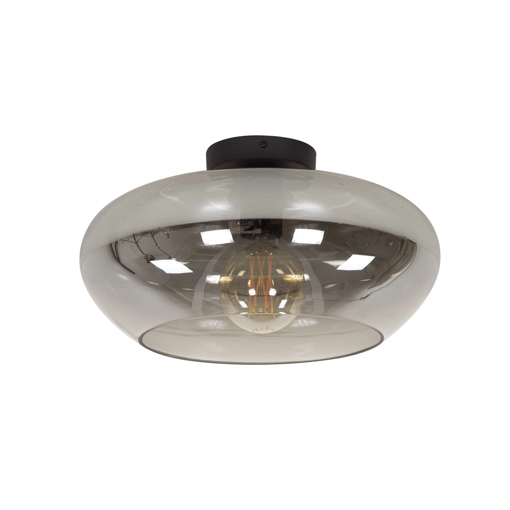 Lampe de plafond en verre Elevate Ø 40cm - verre fumé Lyora 8716803512078