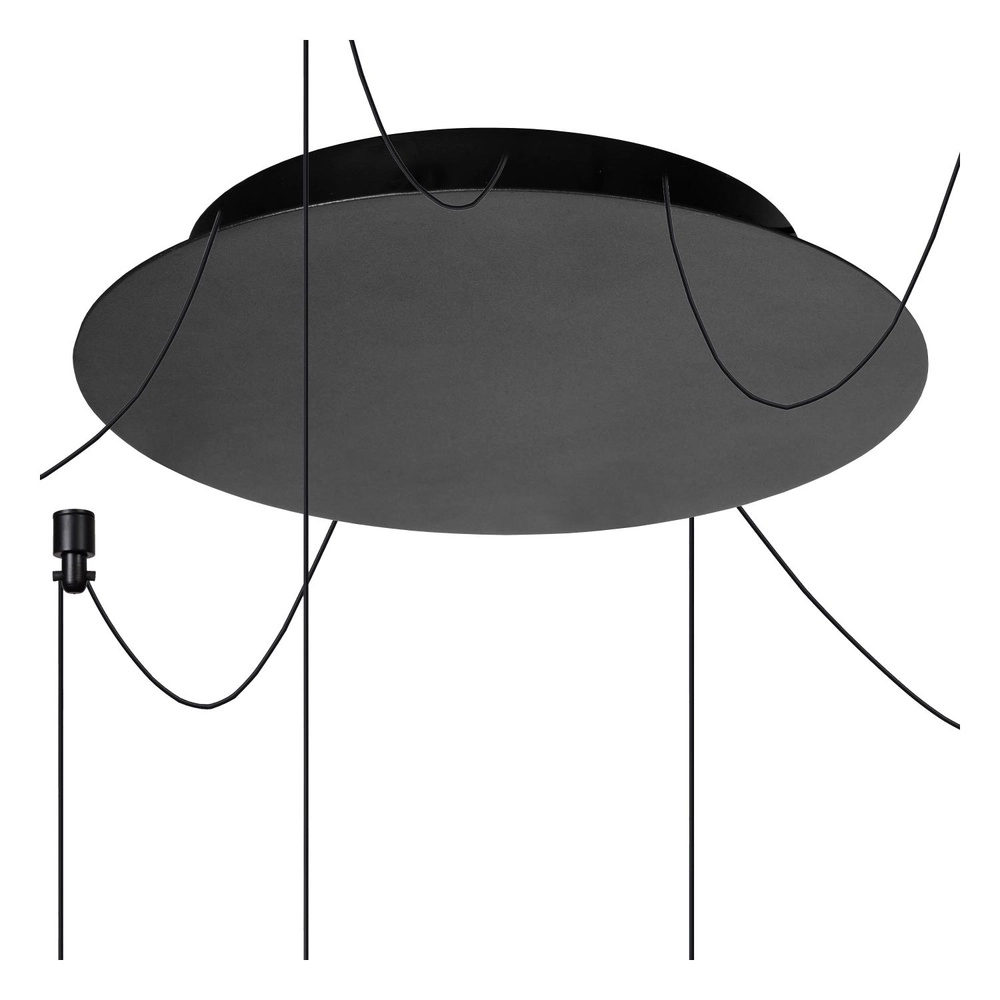 Lampe suspendue à 6 lampes Lorenz Noir de conception Lucide 5411212740700