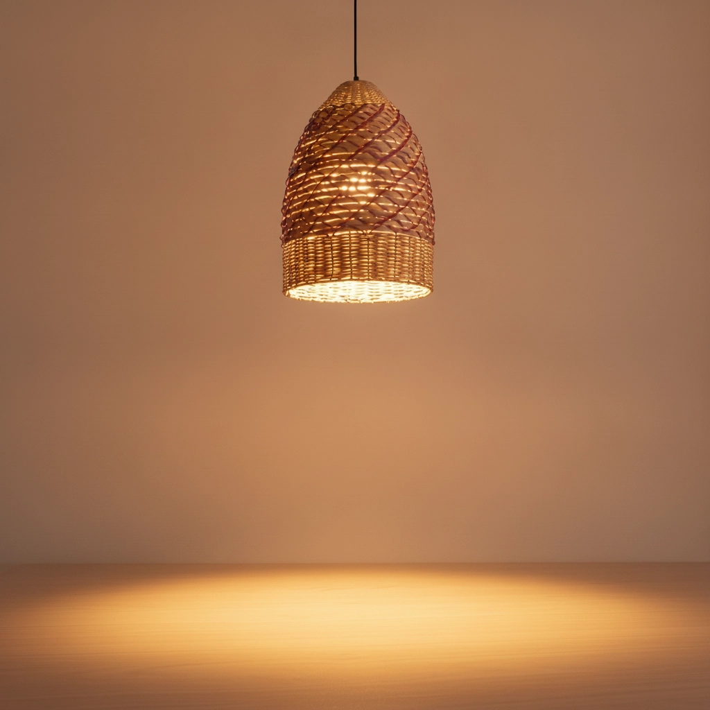 Suspension Mapi Ø 37cm rouge avec marron