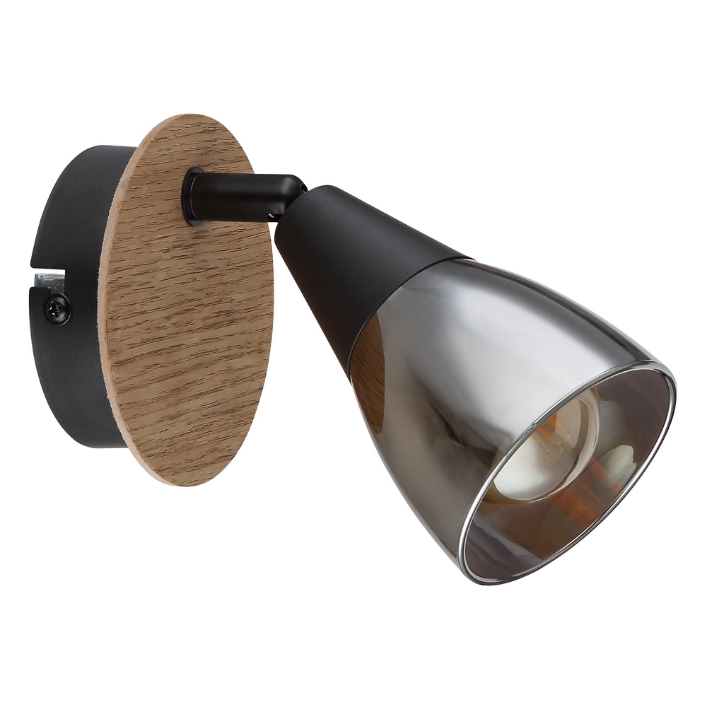 Lampe murale Mubby noir avec un aspect bois Globo 9007371457854
