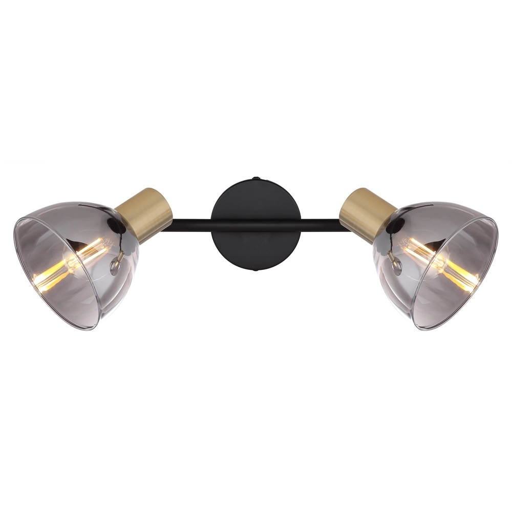 Lampe de plafond à design Jay 2-light noir avec fumée Globo 9007371396399