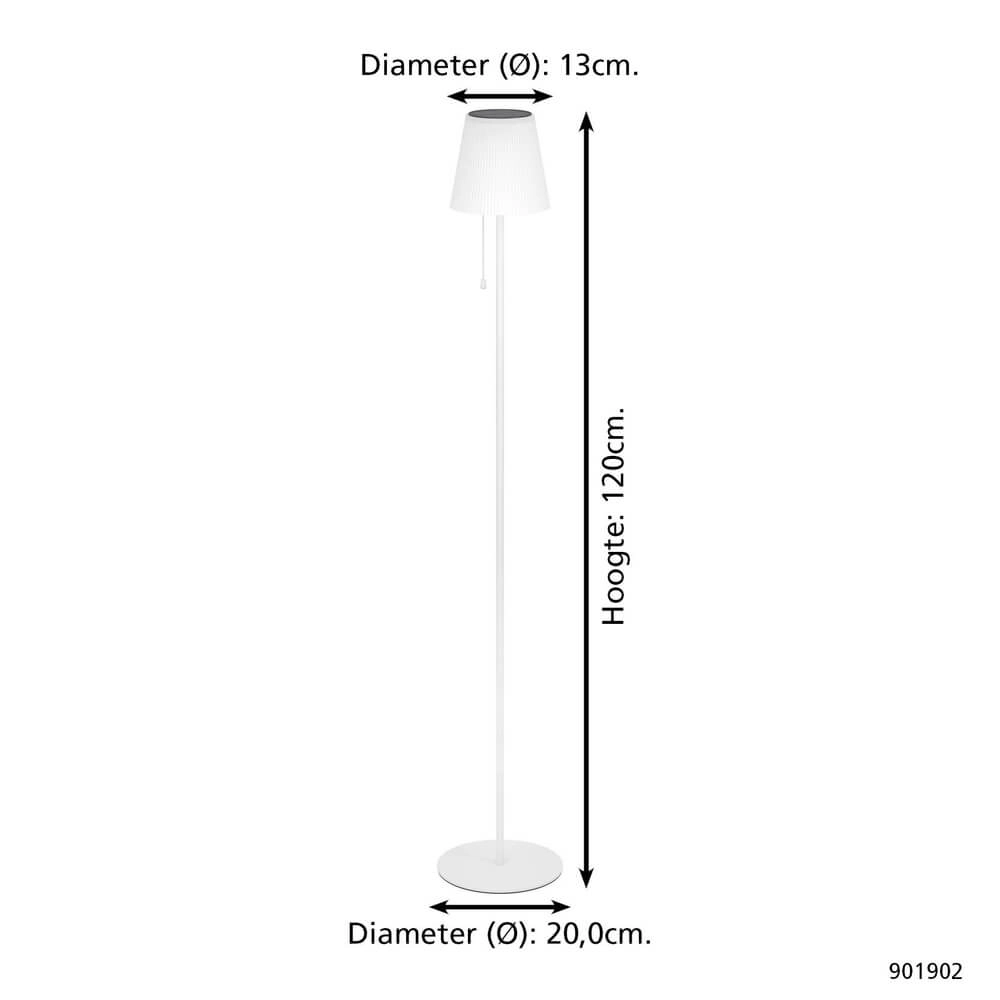 Lampe de terrasse Scordiano Blanc avec solaire Eglo 9008606355143