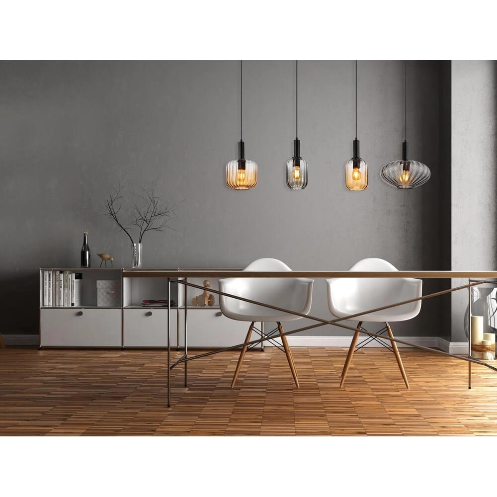 Suspension Valletta avec verre coloré 4 lumières Globo 9007371452866
