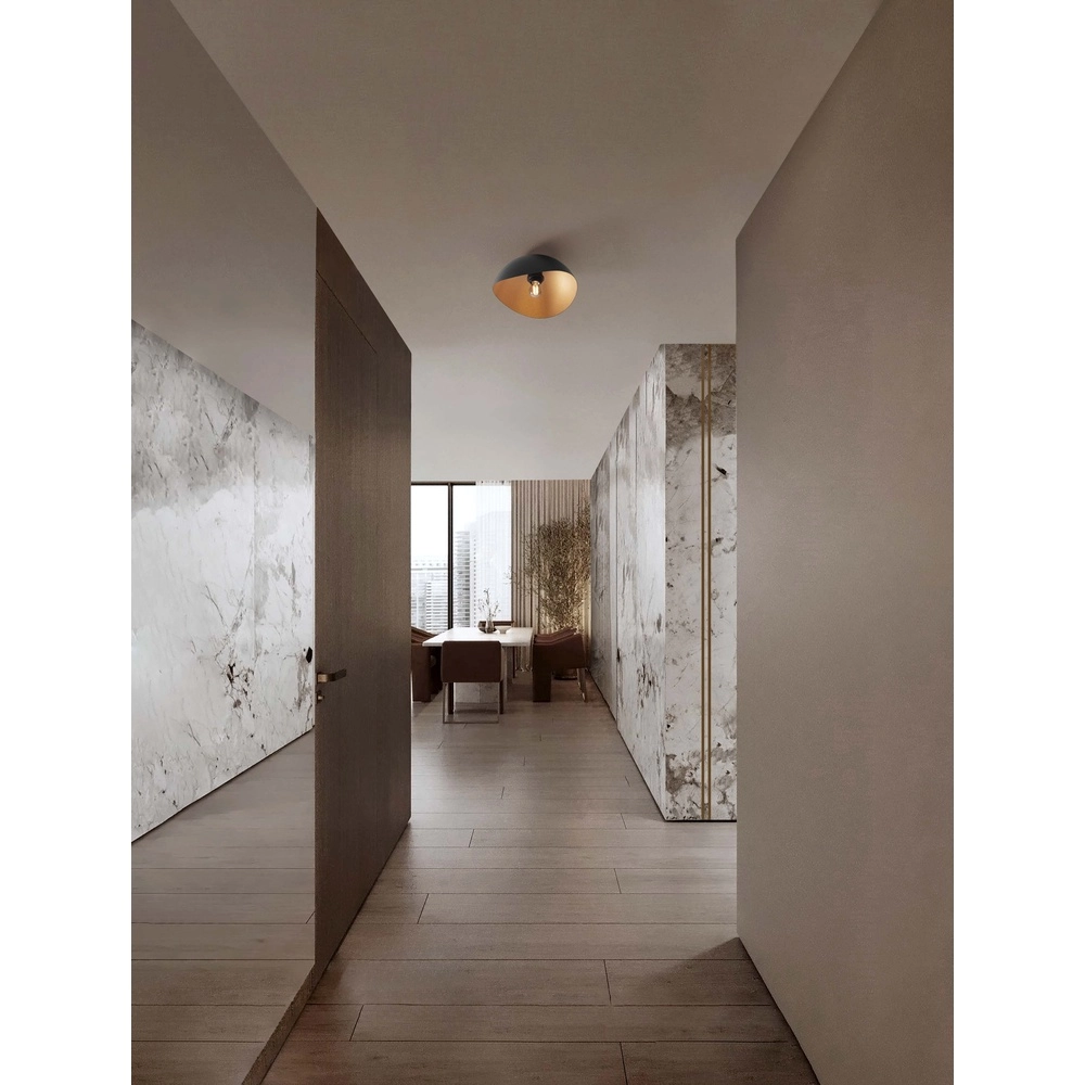 Plafonnier Opsi noir avec or Ø 30cm Lyora 5212017458056