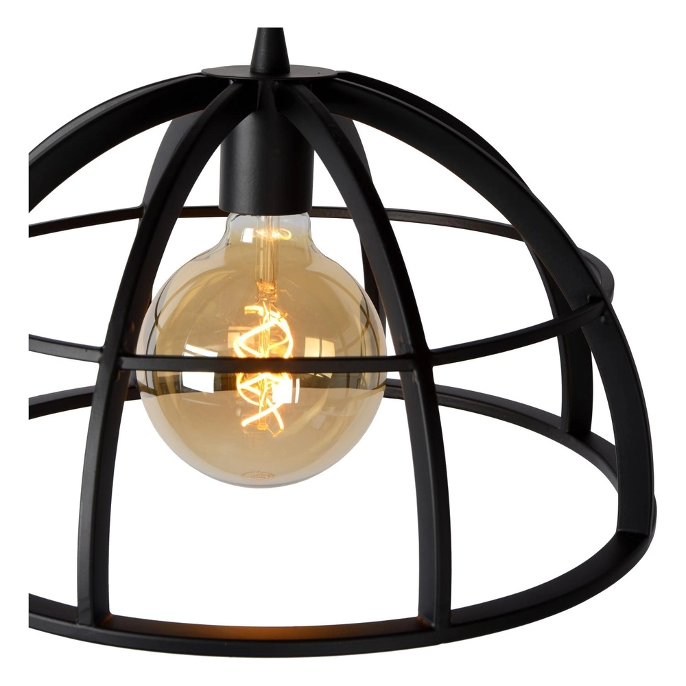Lampe suspendue à deux lampes Dikra Industrial Black Lucide 5411212761019