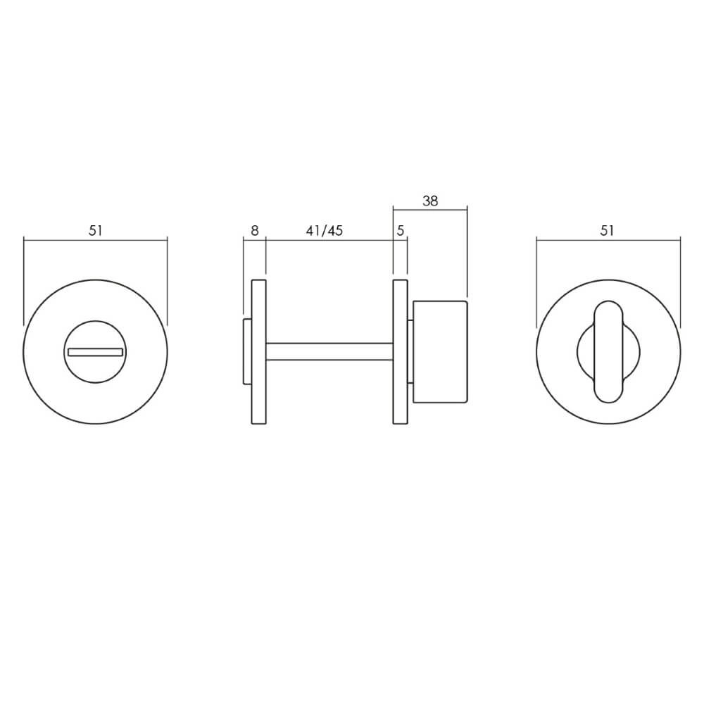 Fermeture de toilette ronde Tira chrome mat Olivari 8714186482063