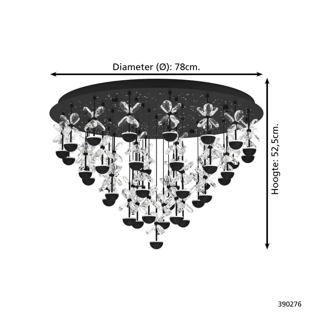 Plafonnier noir Pianopoli 2 Ø78cm Stars of Light 9008606270200