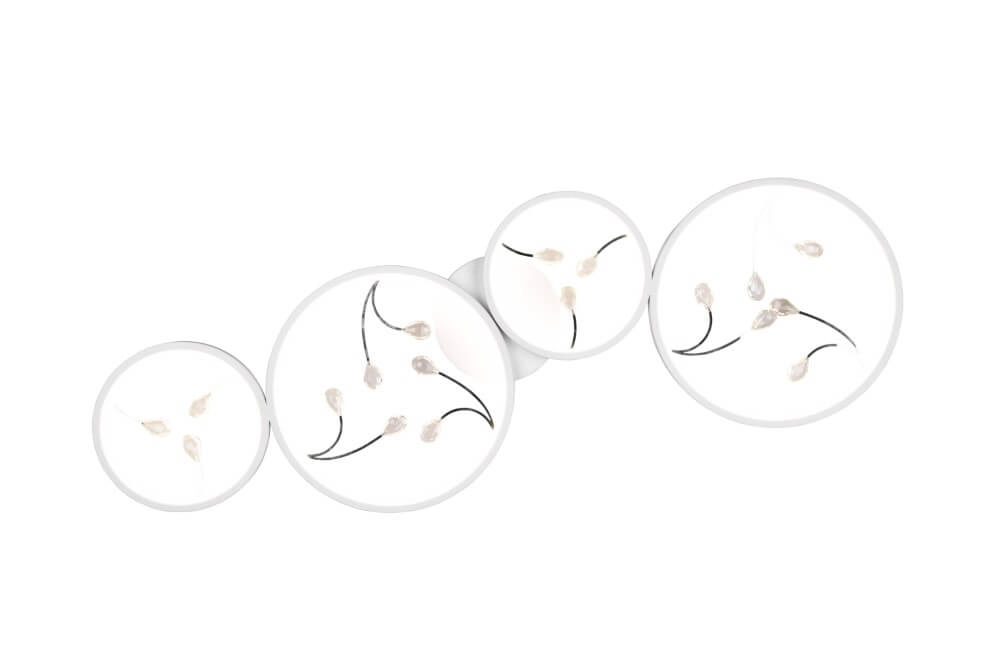 Plafonnier LED blanc Groovy 4 lumières Trio 4017807541908