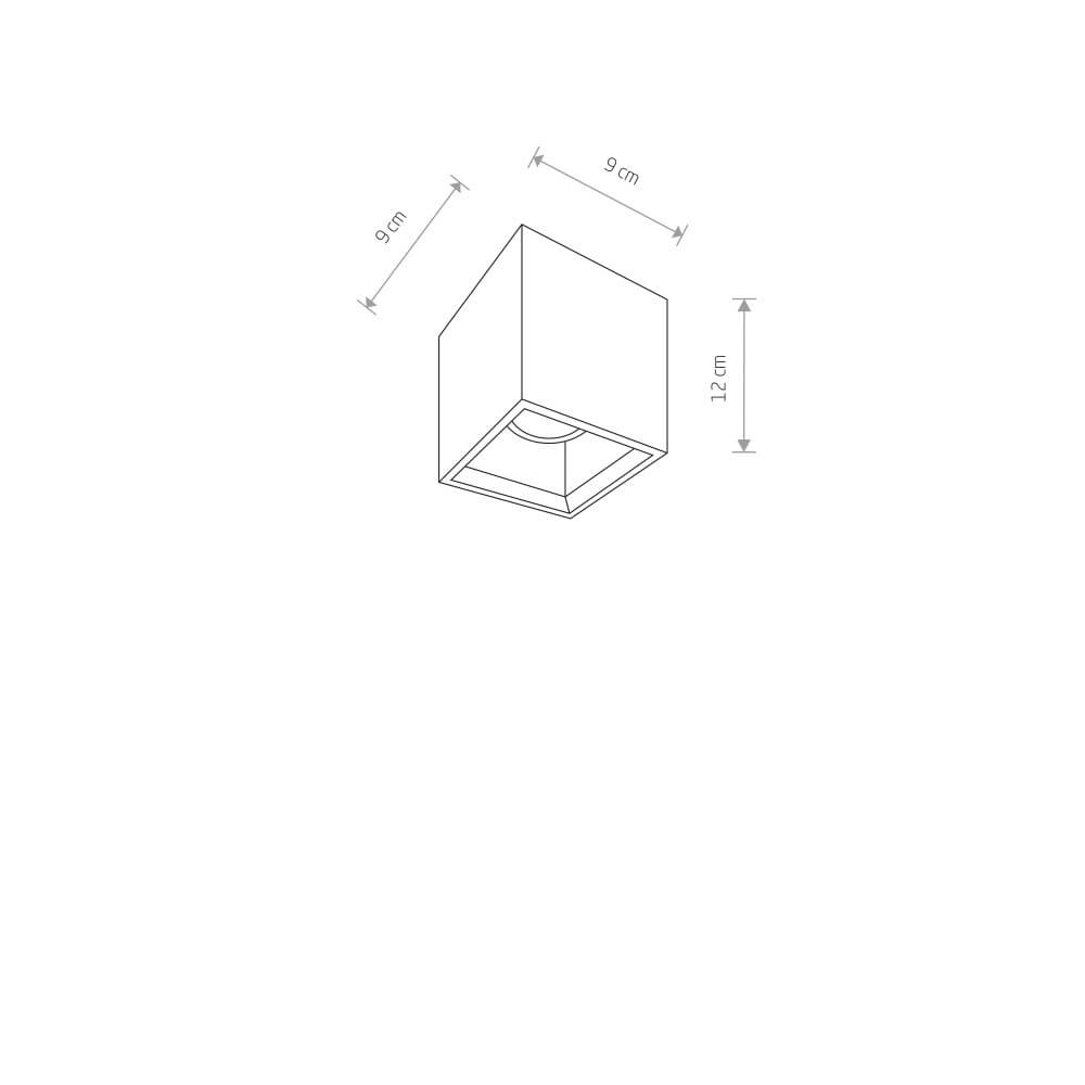 Spot de plafond carré Bold de béton Lyora 5903139938891