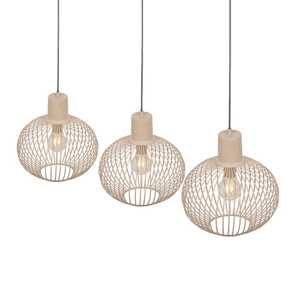 Lampe suspendue pour salle à manger Gila 3 lumières - sable Trio 4017807617580