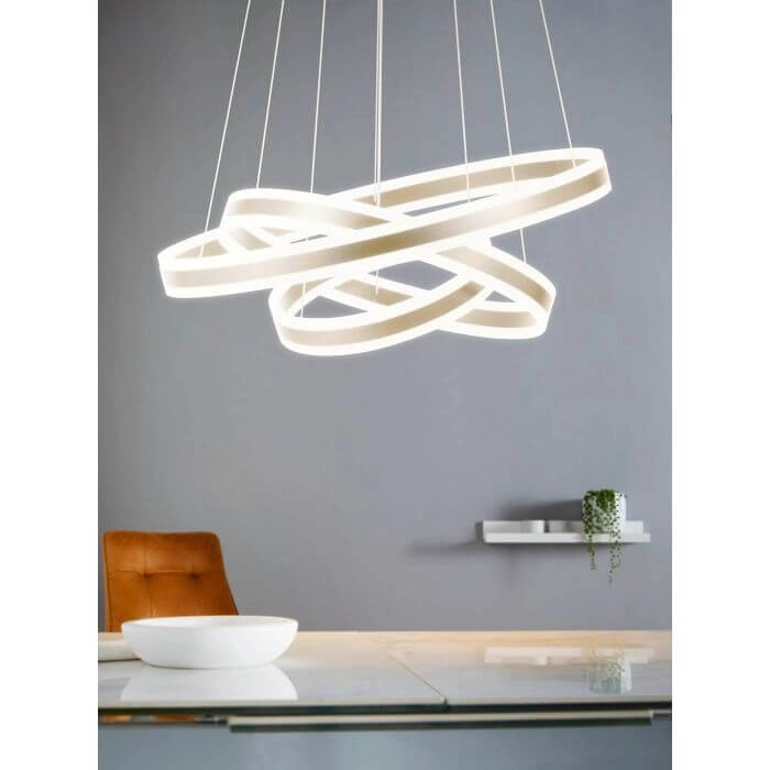 Lampe à suspension Tonarella champagne 3 bagues Stars of Light 9002759393144