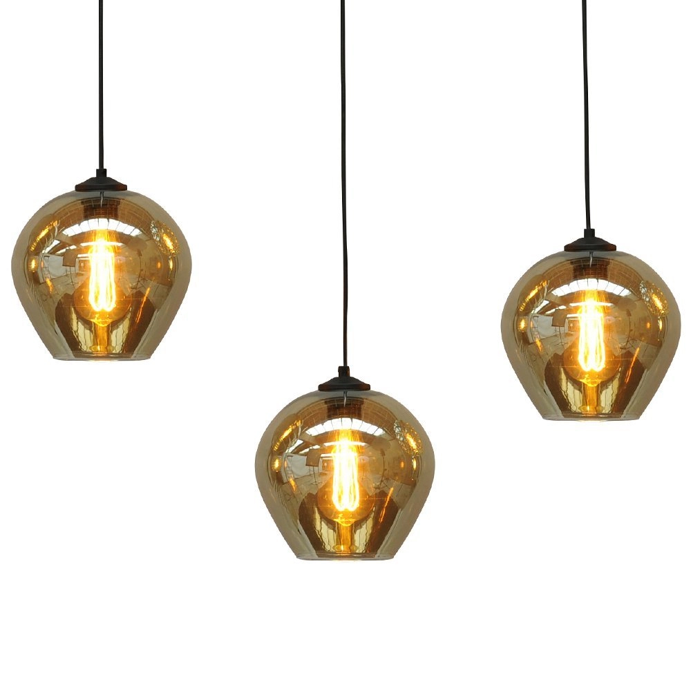 Lampe suspendue Quinto 5 avec abat-jour en verre Masterlight 8718121220024