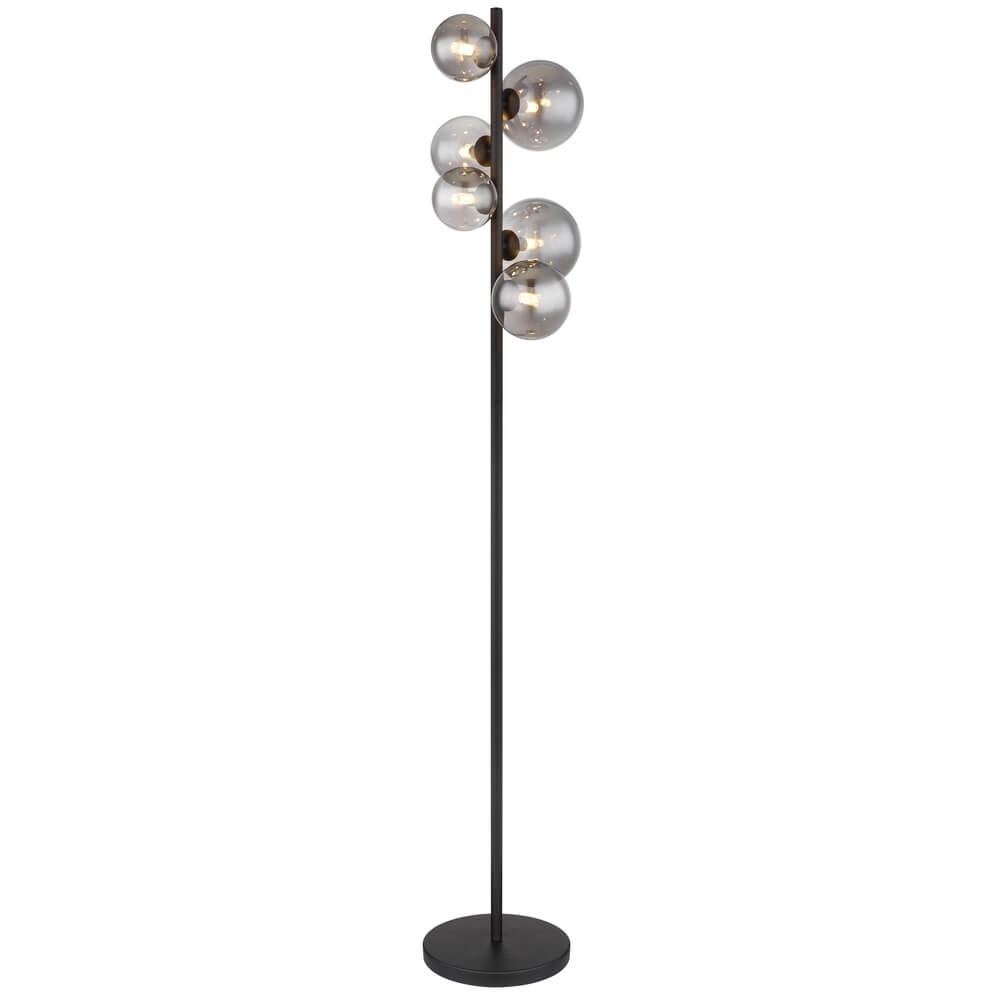 Lampadaire noir Riha 6 lumières Lampadaire noir Riha 6 lumières