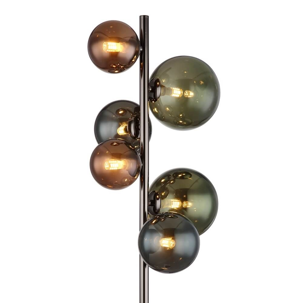 Lampadaire noir Riha Verre coloré 6 lumières Globo 9007371450114