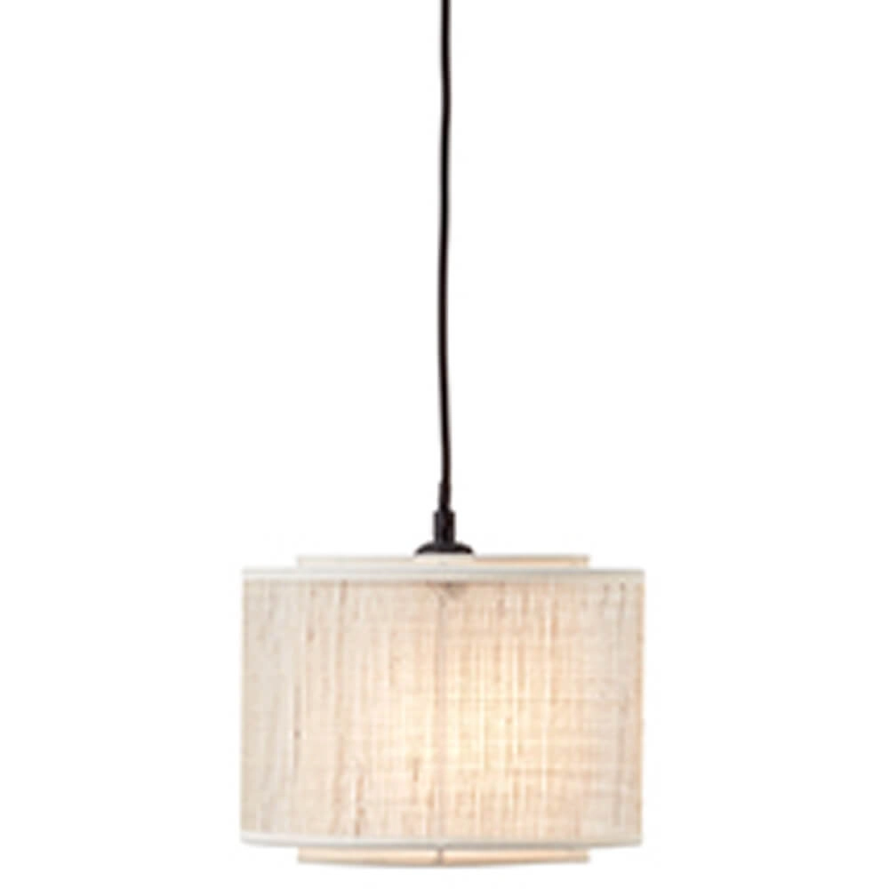 Lampe suspendue Odar noir avec abat-jour couleur sable