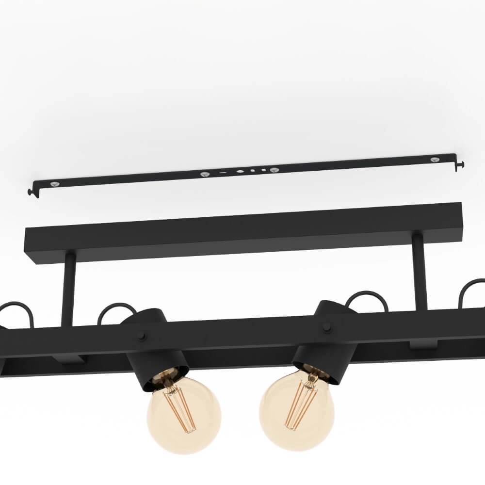 Plafonnier 4 lumières Plimsoll noir Eglo 9002759438470