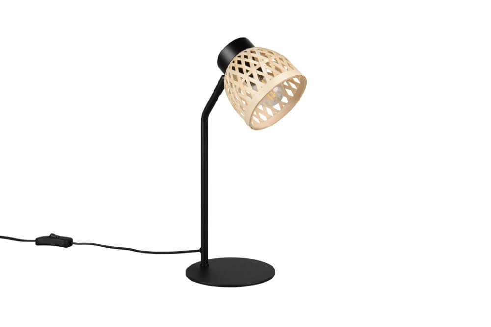 Lampe de table noire Laurent avec bouchon de crème Trio 4017807637571