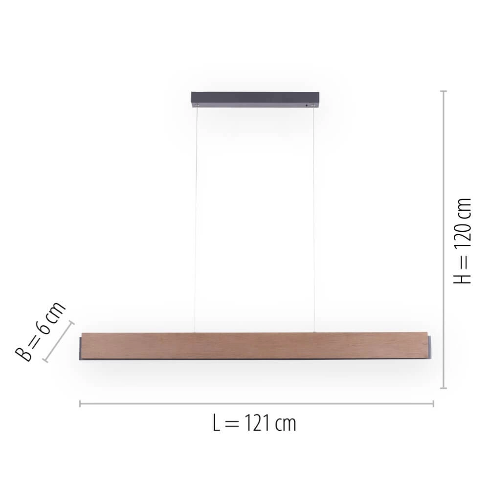 Lampe suspendue design Palma bois Paul Neuhaus 4012248358962