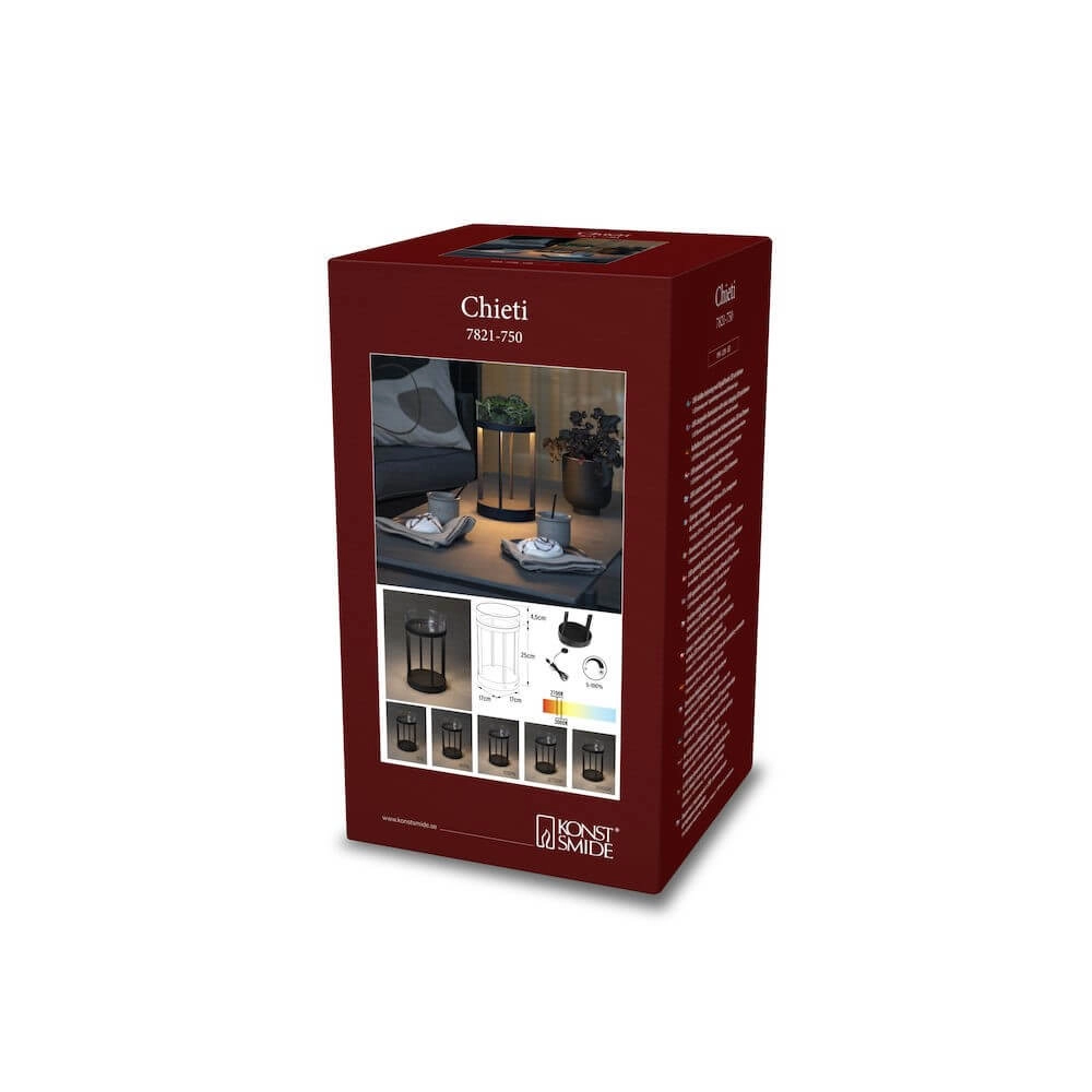 Lampe de table rechargeable Chieti noir KonstSmide 7318307821758