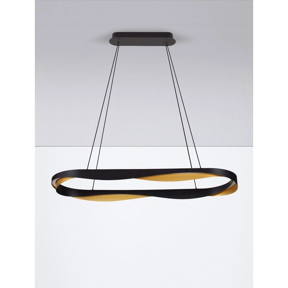 Suspension Radon Ø 100cm noir avec or Lyora 5212017452511