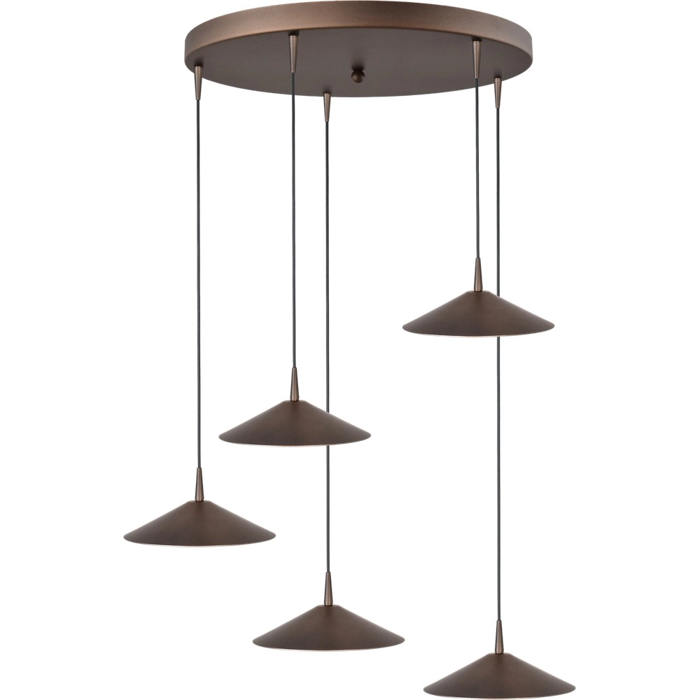 Lampe suspendue à 5 lumières Ceppo Brun cacao Ø 22cm rond