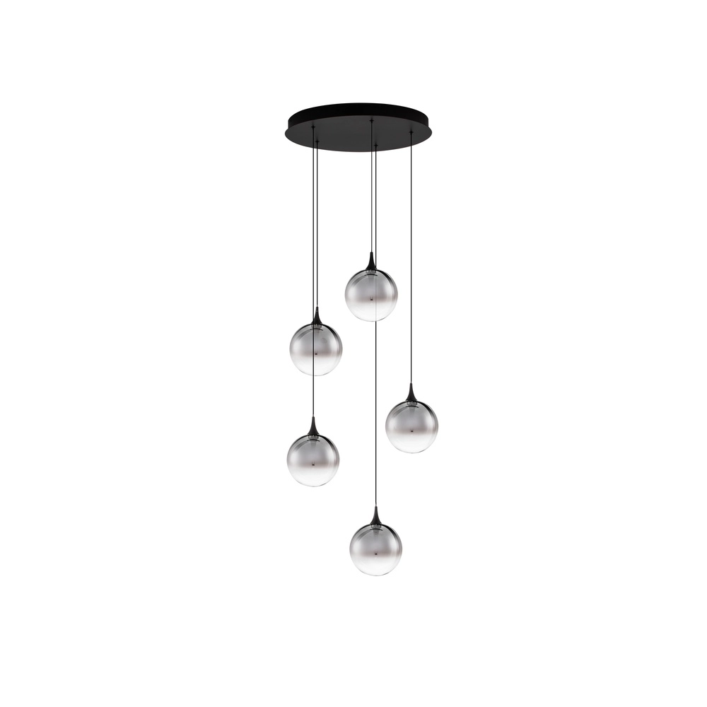 Suspension Orenda Verre fumé rond à 5 lumières Lyora 5212017477644